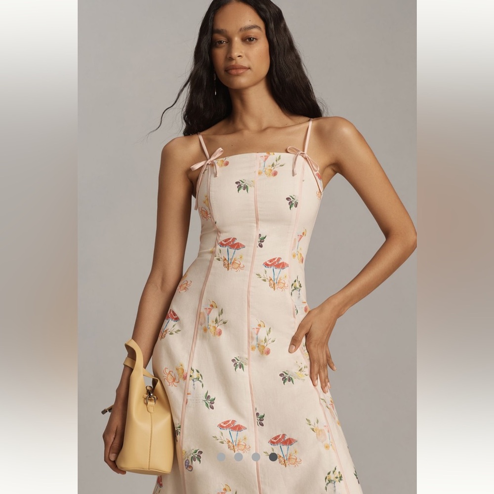 NWT Corey Lynn Calter Sleeveless Seamed
Linen Midi Dress,  L - Picture 2 of 12